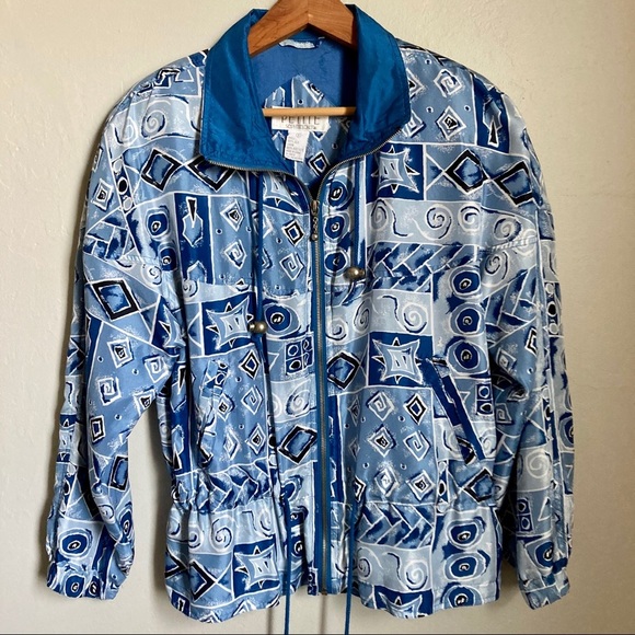 Vintage Blue 100% Silk Jacket Size Small - Picture 2 of 6